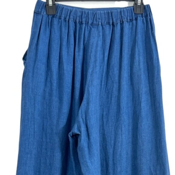 CP Shades x Gorsuch Linen Wide Leg Pants Blue Size Medium Pre-Loved - Picture 6 of 6